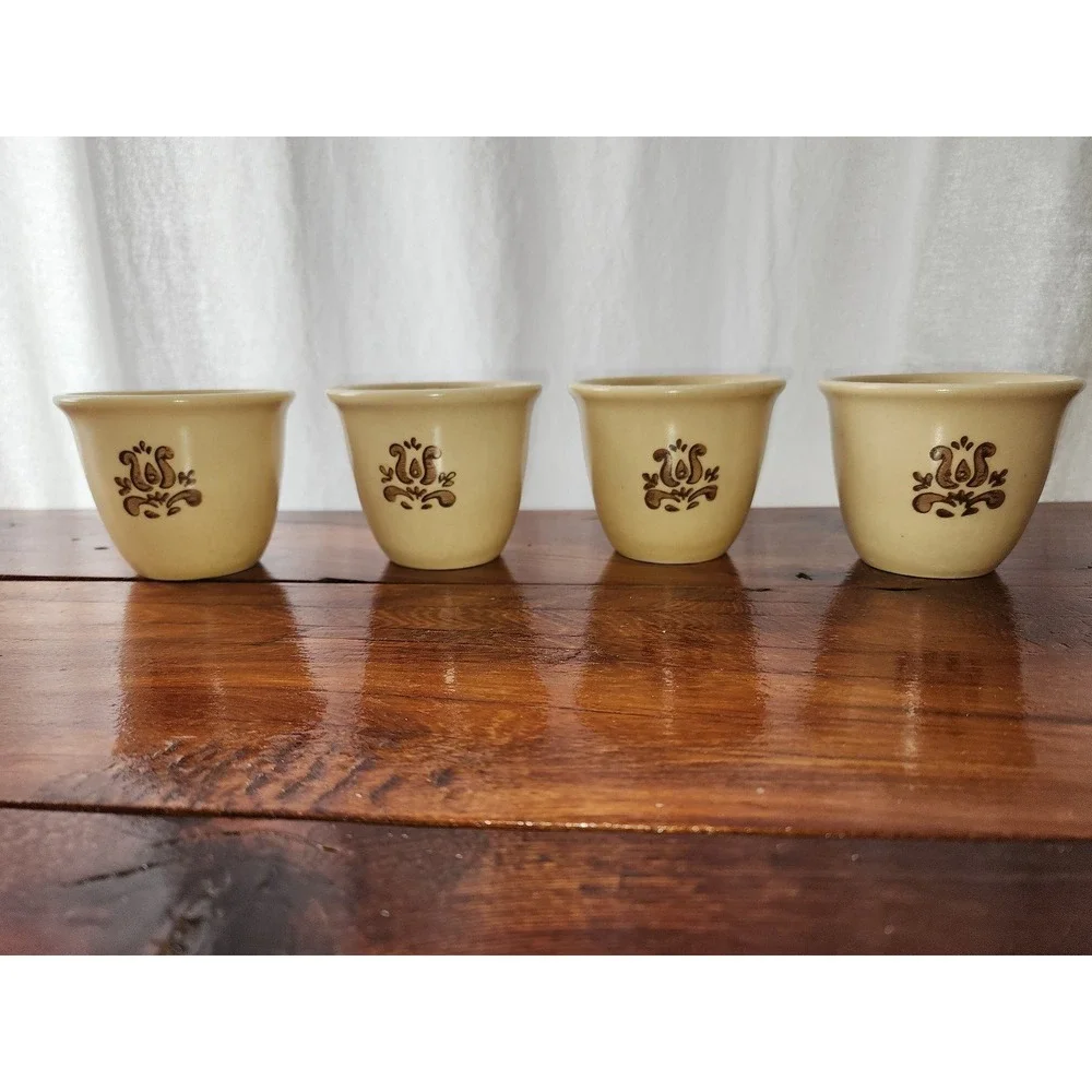 Pfaltzgraff Village Custard Jelly Jam Relish Cups Dishes Set of Four Vintage